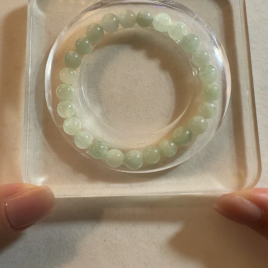 手串锂辉石未镶嵌7咪冰糯猫眼绿锂辉手串