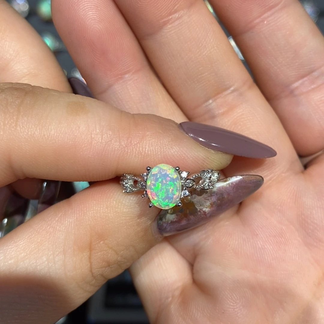 欧泊银S925镶嵌戒指