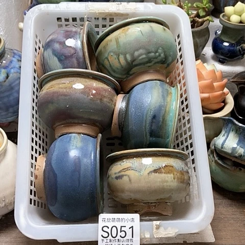 紫砂花盆051微瑕品口径7到8左右