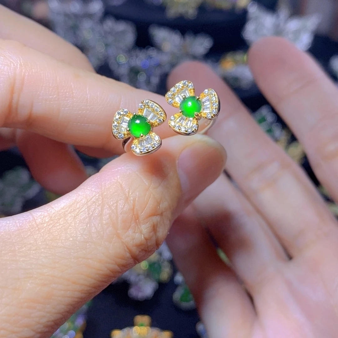 翡翠银S925镶嵌颈饰天然翡翠