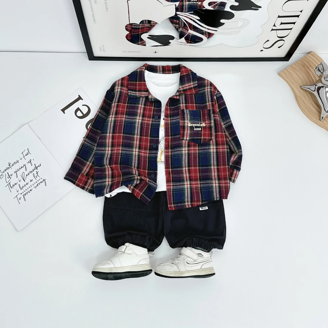 儿童衬衫长袖2025秋新款秋装男童春秋上衣 DMC8017 悠悠童话童装