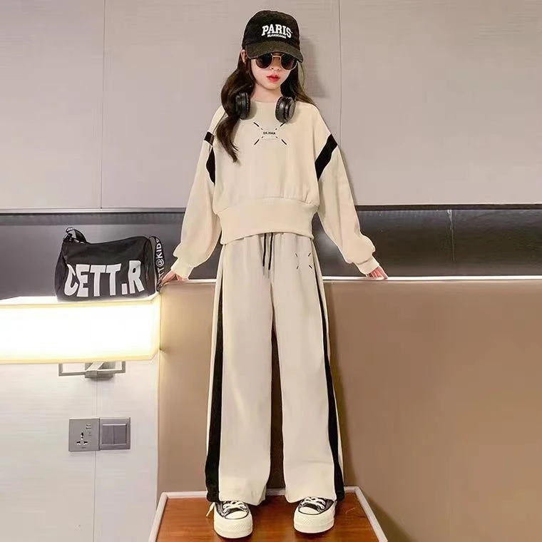 女童春秋款套装中大童洋气时髦卫衣女孩休闲长裤两件套儿童服装潮