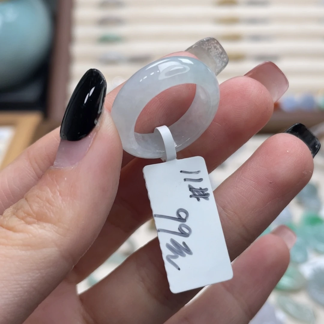 翡翠未镶嵌戒圈a71港圈11一口绿