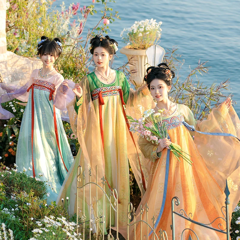 重回汉唐 永遇乐 原创汉服齐胸16破裙套装唐制汉服女装姐妹款夏季