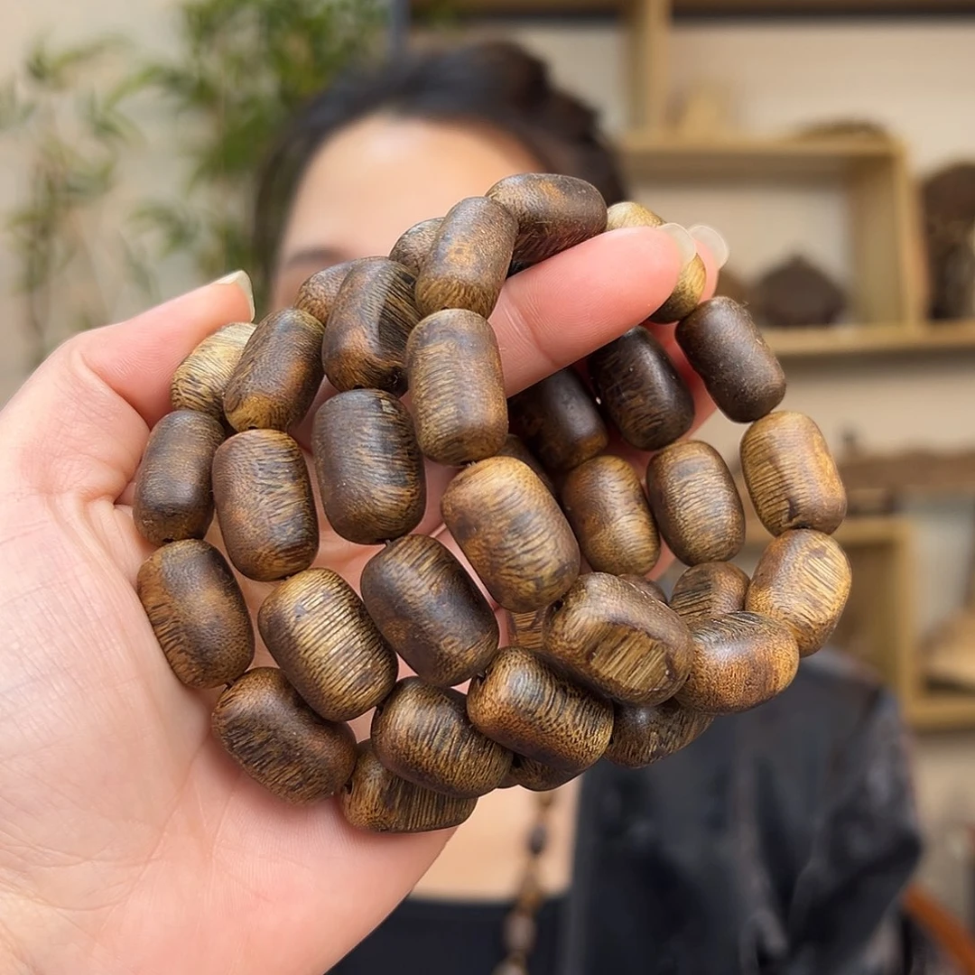 沉香手串海南白奇金丝红油天然留疤多样性发货一条1.3