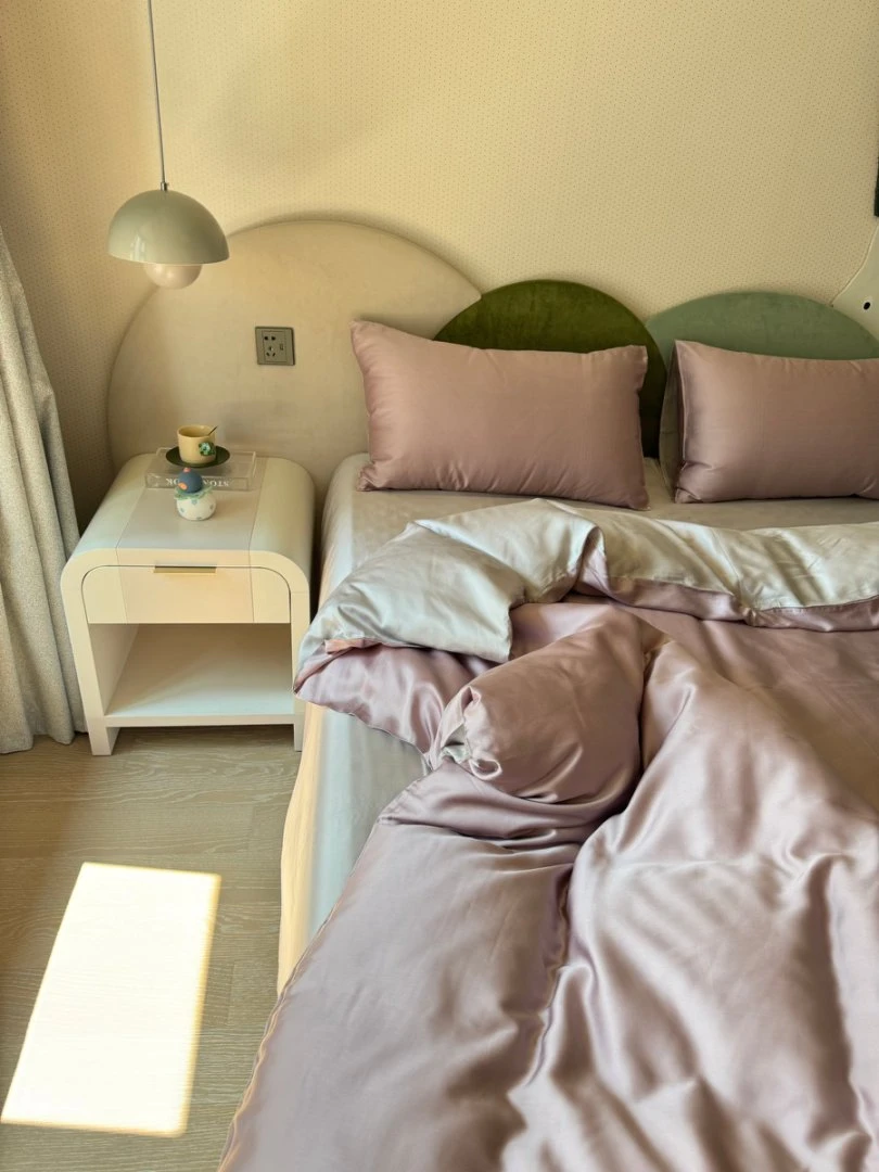 秋季床品套件a类兰精天丝四件套刺绣单人棉被套纯色