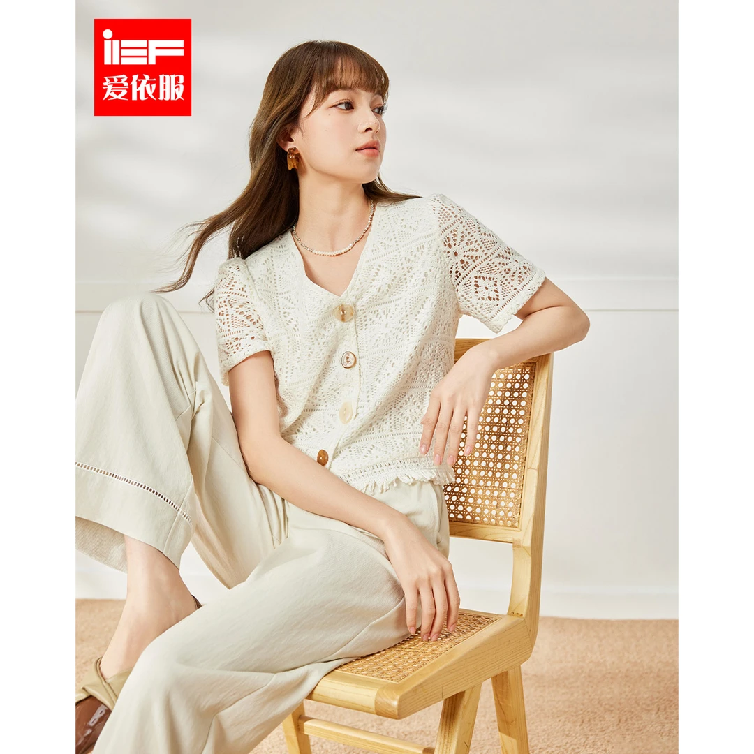 IEF/爱依服上衣2025夏季新款波西米亚度假老钱风松弛感女装流光风