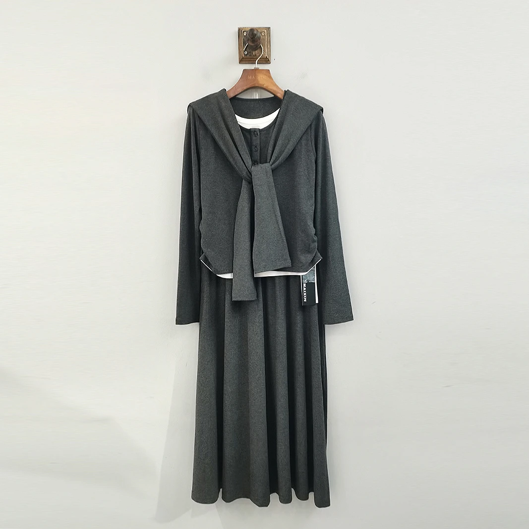 TZQBS14A麦寻2025春季新款三件套装裙时尚高腰显瘦连衣裙女长裙