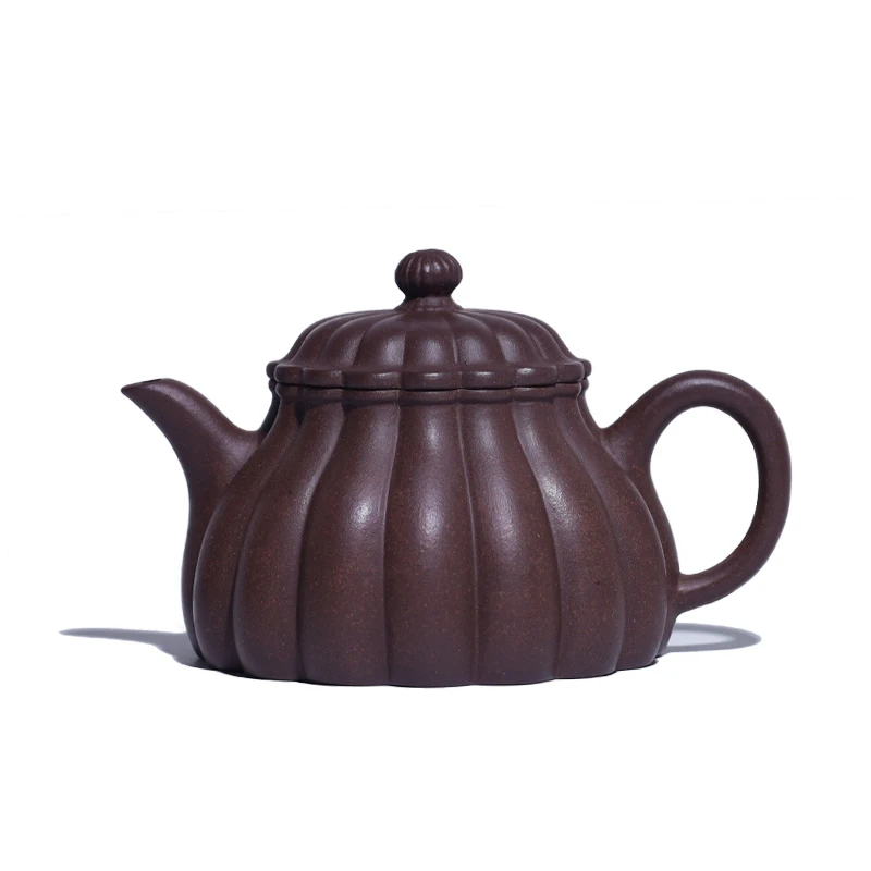 大吉羊 宜兴紫砂壶手工茶壶 原矿紫泥筋纹怀隐150ml