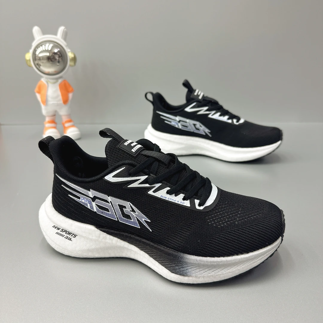 减震鞋子夏季男运动鞋防滑舒适跑步鞋碳板轻便时尚透气飞织