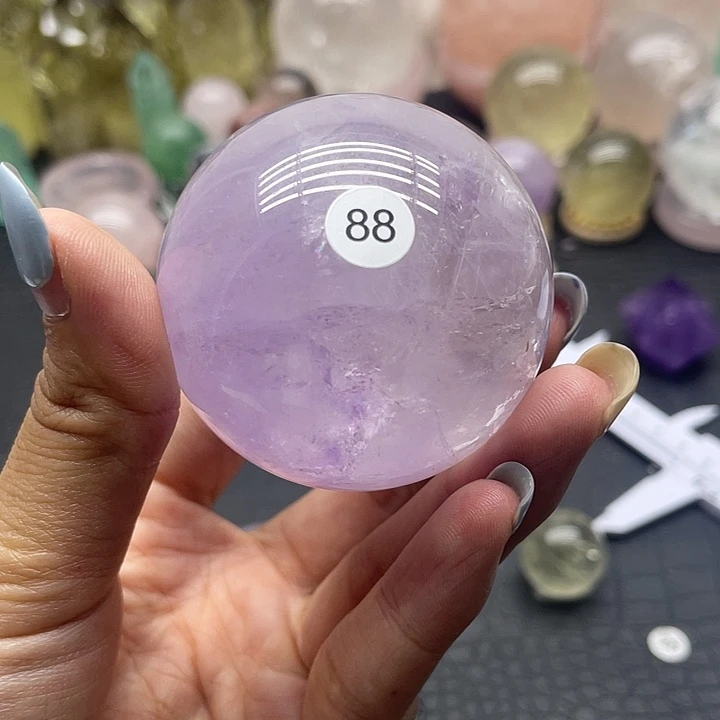 运***畔水晶珠宝半成品未镶嵌88紫水晶球