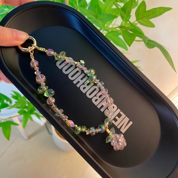 A033粉绿原创手机链