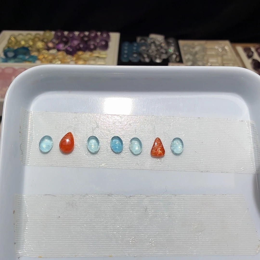 水晶未镶嵌吊坠(不含链)海蓝宝/金太阳 蛋面  可做戒指款