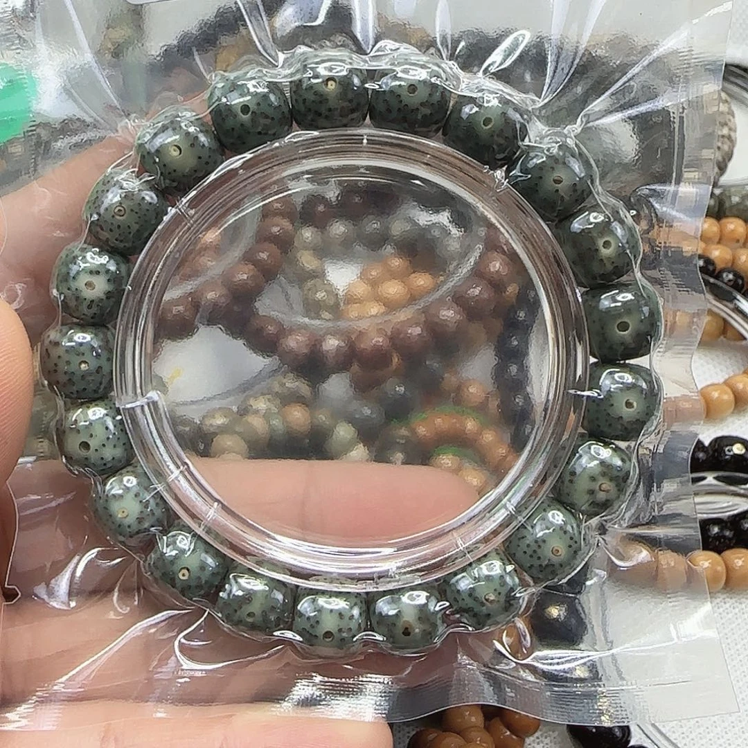 星月菩提手串100王者绿幽灵星月菩提11×10单圈