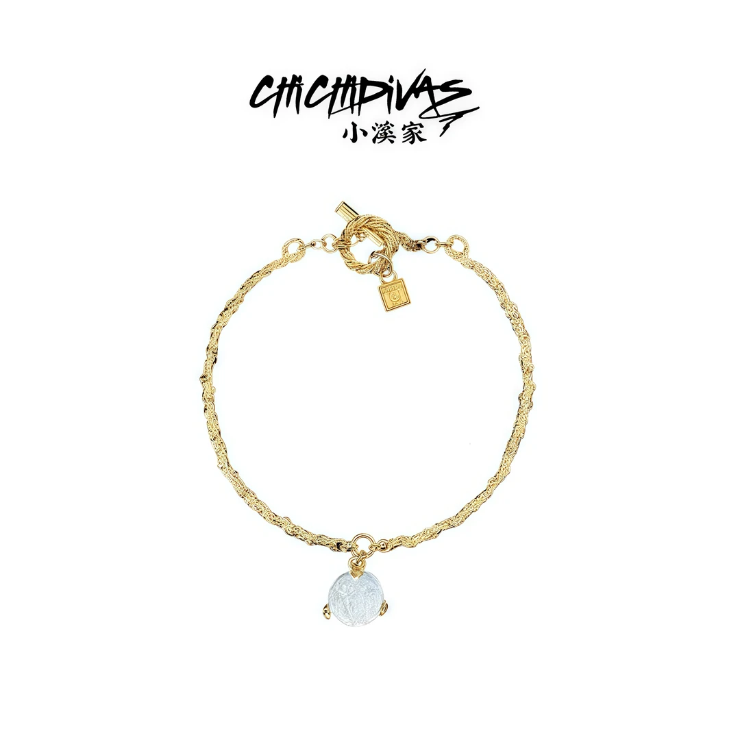 铜合金项链 (小溪家）山茶花系列项链琉璃小众高级感欧美风锁骨链