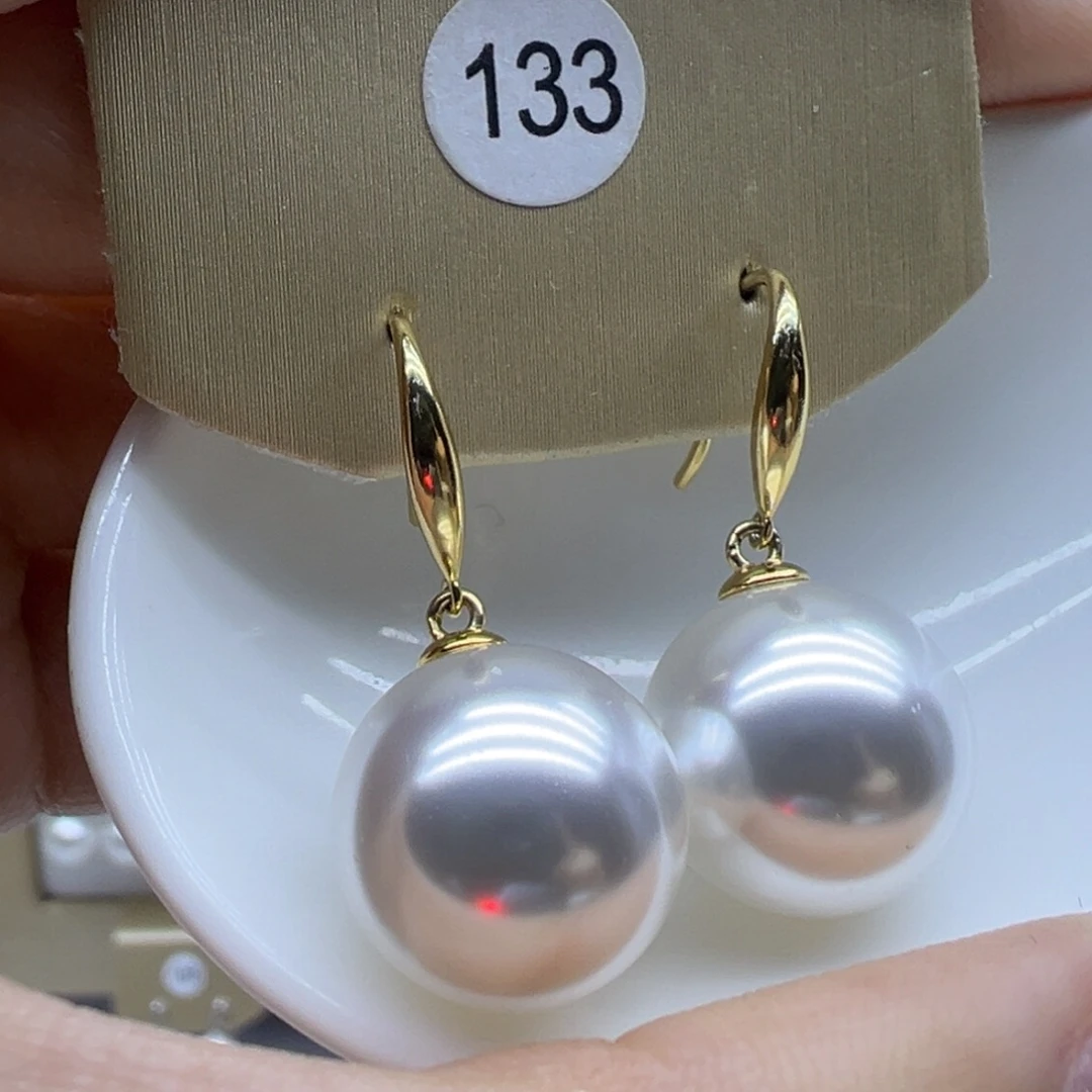 淡水珍珠银S925镶嵌耳饰