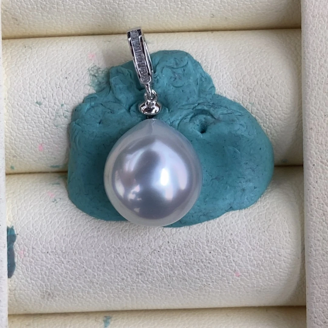 未镶嵌海水珍珠澳白裸珠冷光无瑕12.8mm胖水滴