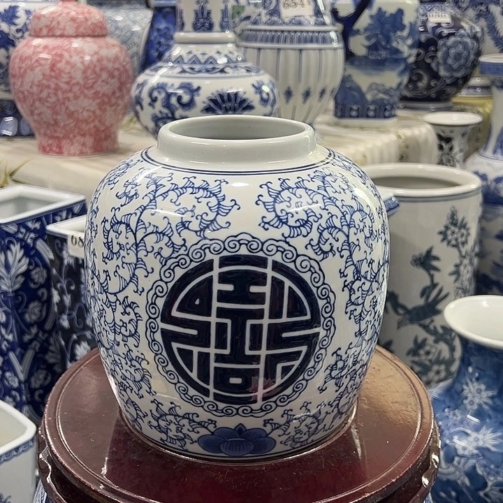 摆件青花瓷居家摆件，花瓶