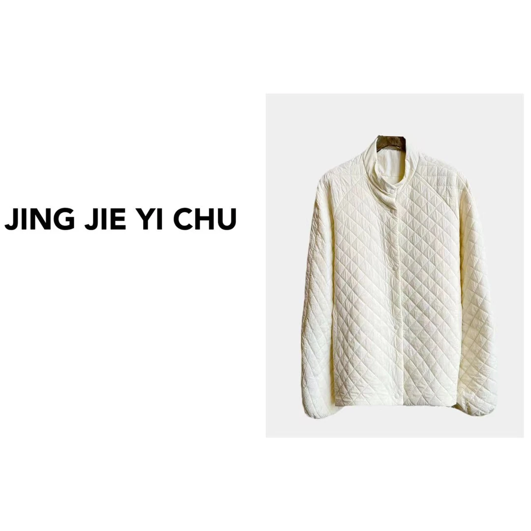 静姐【羊毛绒棒球服】冬季百搭菱格宽松轻奢设计师款棒球羊绒服9089