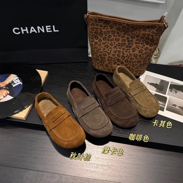 AIWEINI 真皮新款手工小皮鞋棕色复古单鞋英伦乐福鞋女鞋