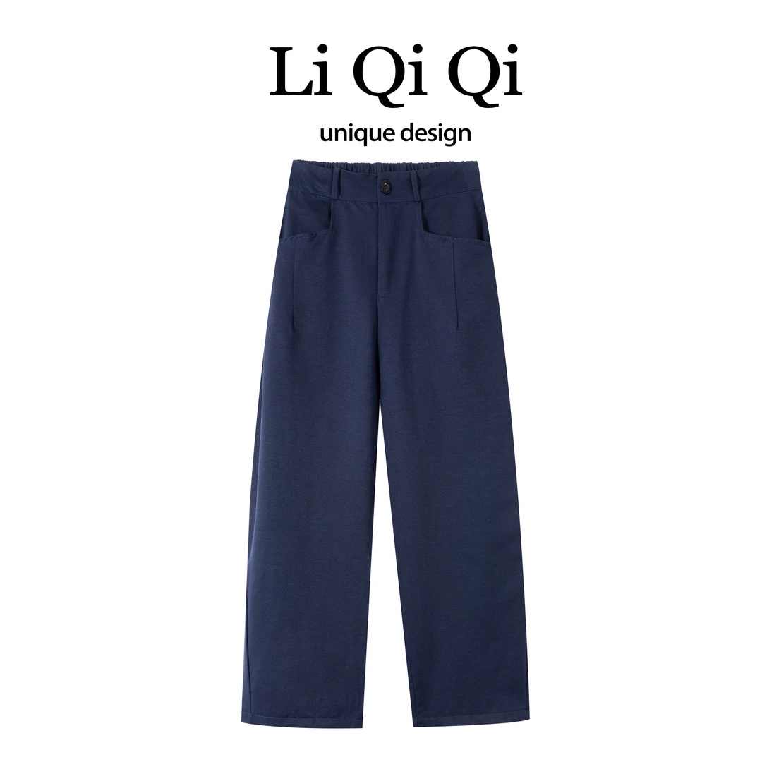 李柒七胖mm百搭休闲裤女夏季薄款梨形身材宽松显瘦镰刀阔腿裤6218