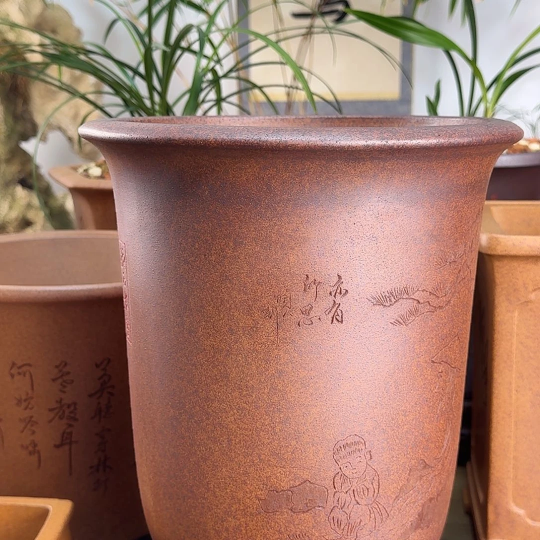 斗***牛紫砂花盆紫砂花盆
