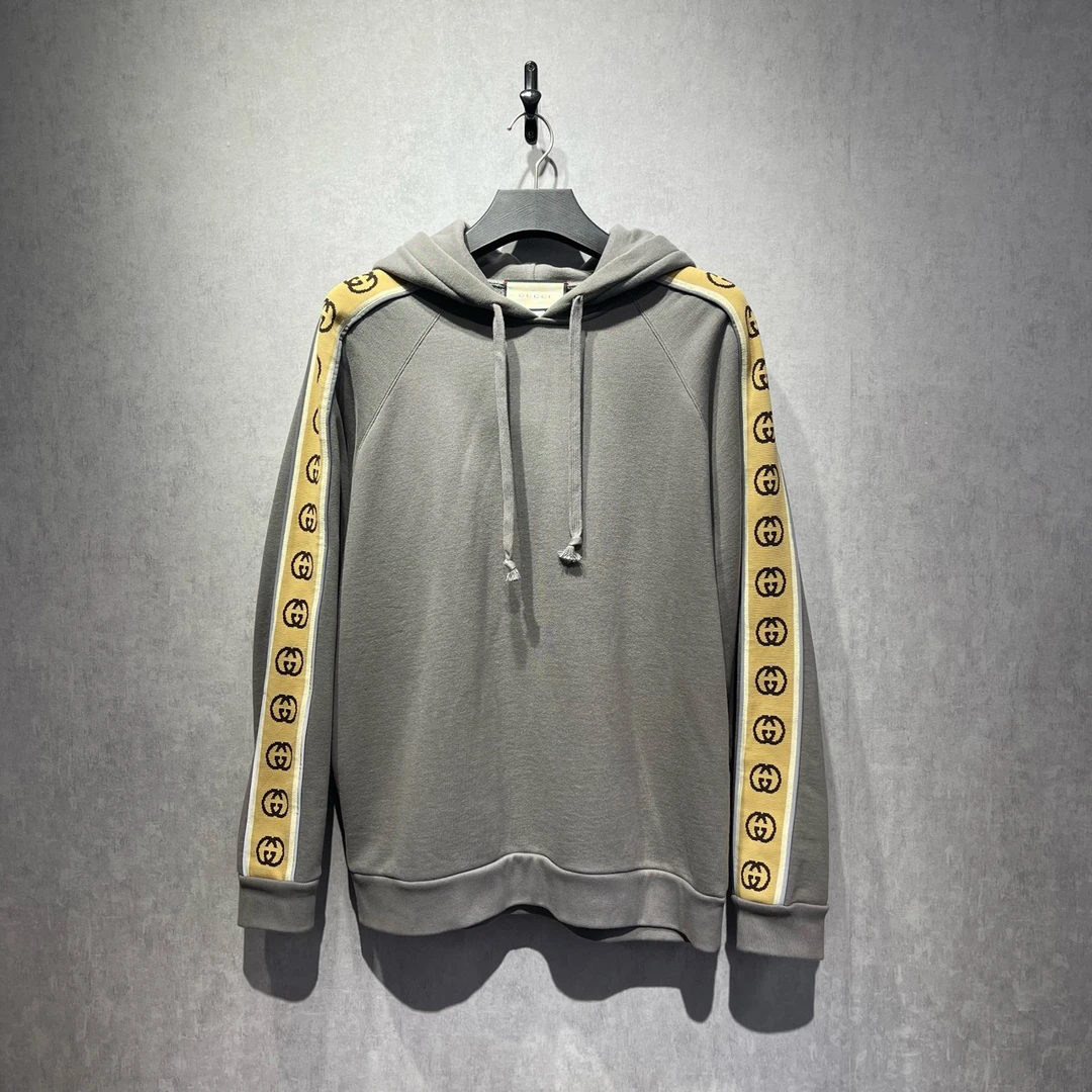 99新 GUCCI/古驰 侧边logo连帽卫衣/L码/DY213020