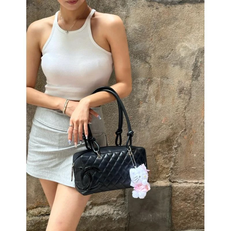 95新 Chanel/香奈儿 展会外场！so black康鹏保龄球包 28cm