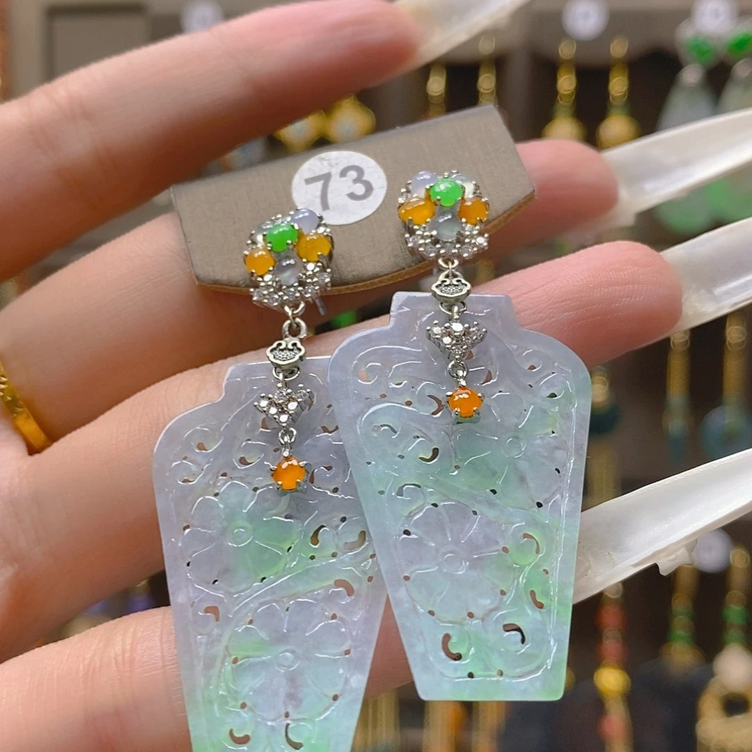 合金翡翠耳饰翡翠