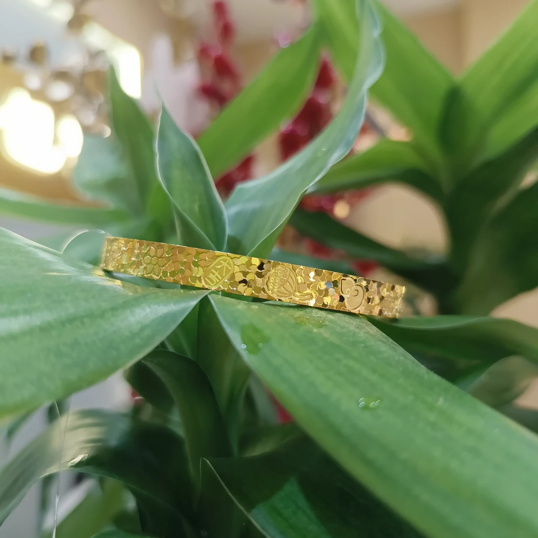 足银手镯 足银手镯 碎冰冰吉言手镯  银约24.7g包J约0.59g