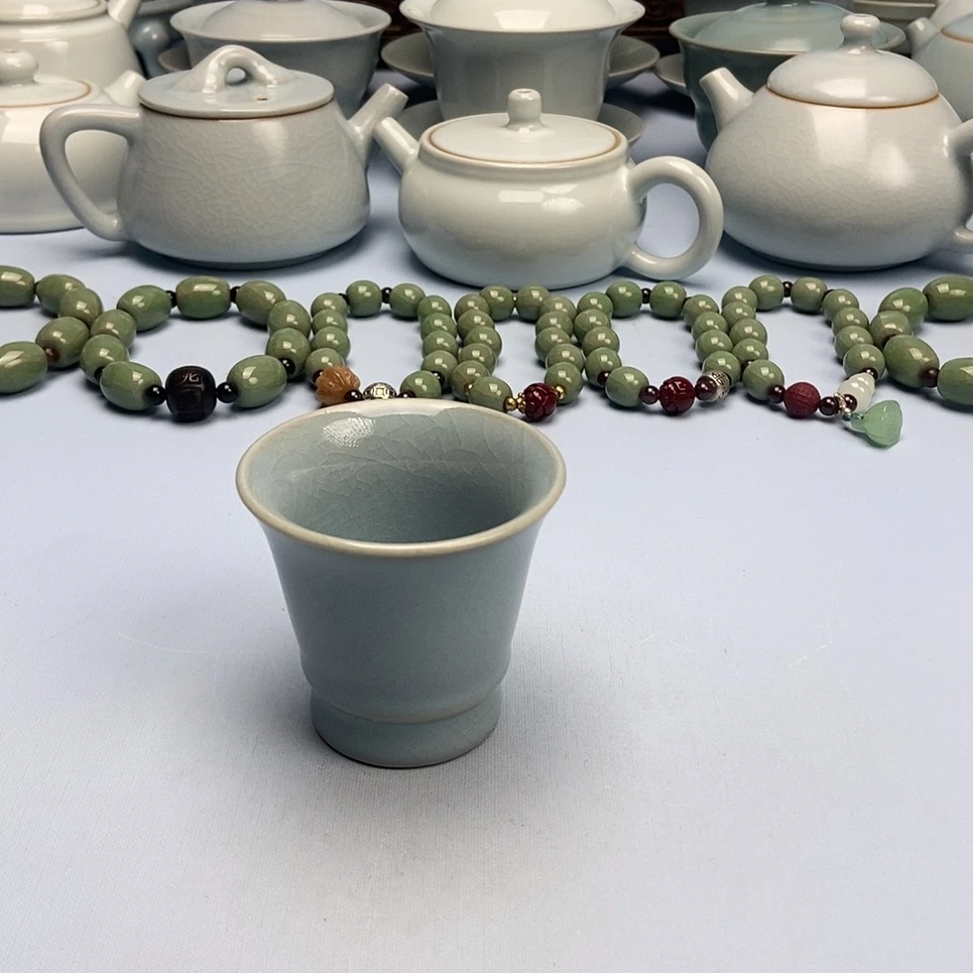 杯天蓝闻香杯原矿原釉原产