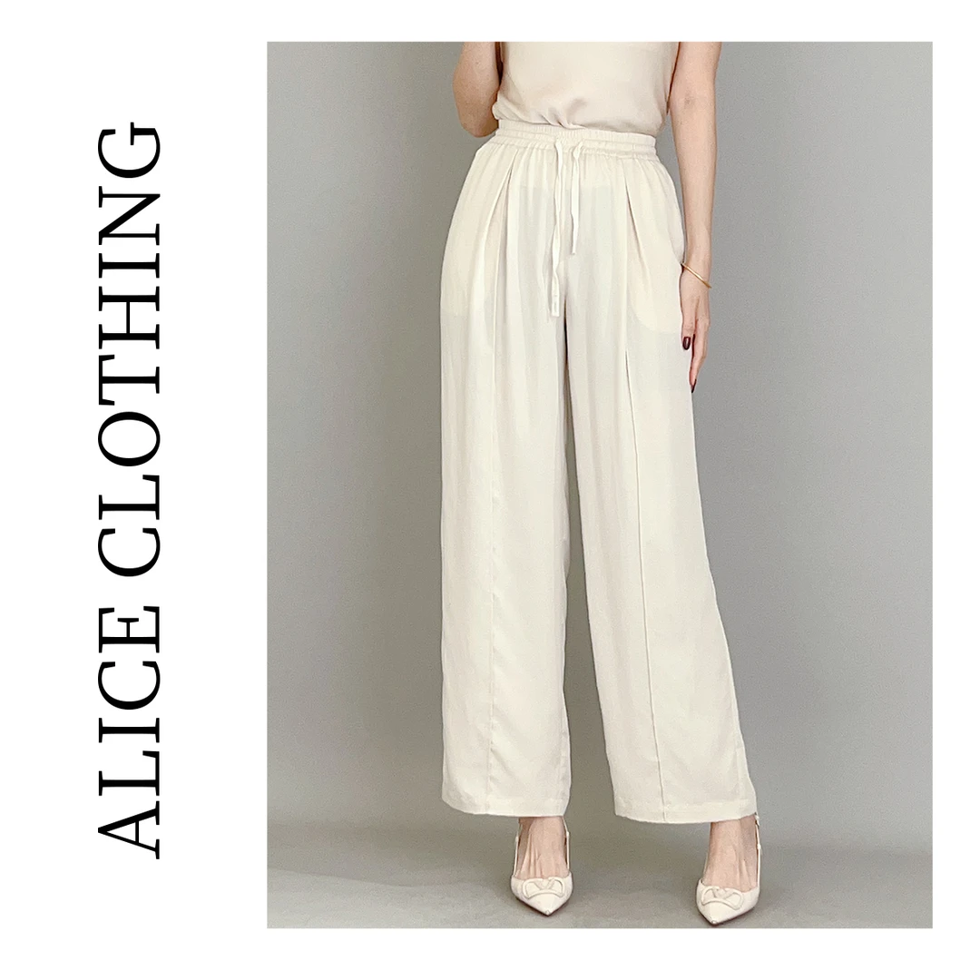 1【ALICE “空气裤”阔腿长裤】轻盈透气 弹力松紧 H1033325G