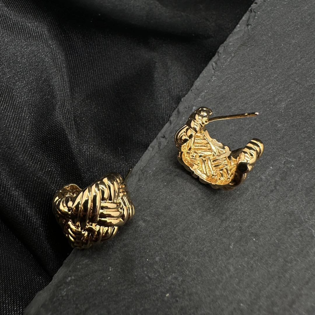 铜合金耳饰 0716 Acc-918 欧美金色复古时尚轻奢中古感耳饰