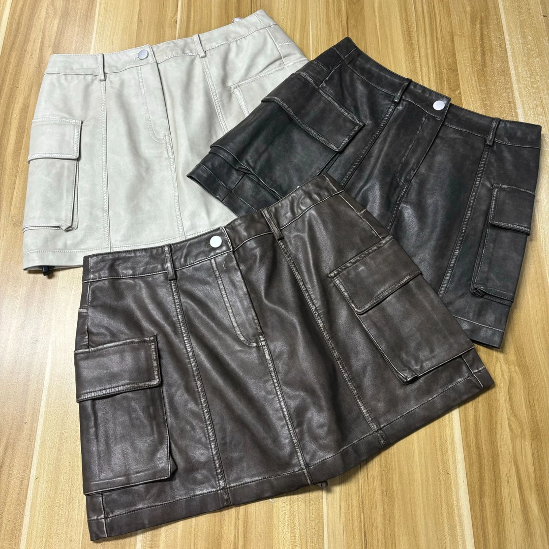 复古辣妹机车皮短裙半裙88081