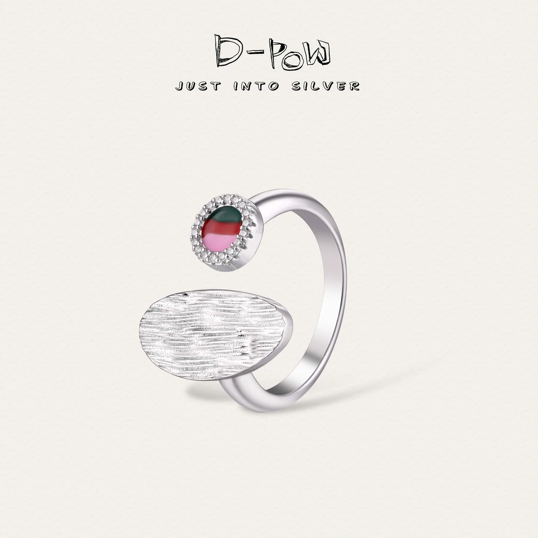 灯小炮 925银合成锆石戒指 戒指（9491）气质轻奢时尚百搭简约彩色