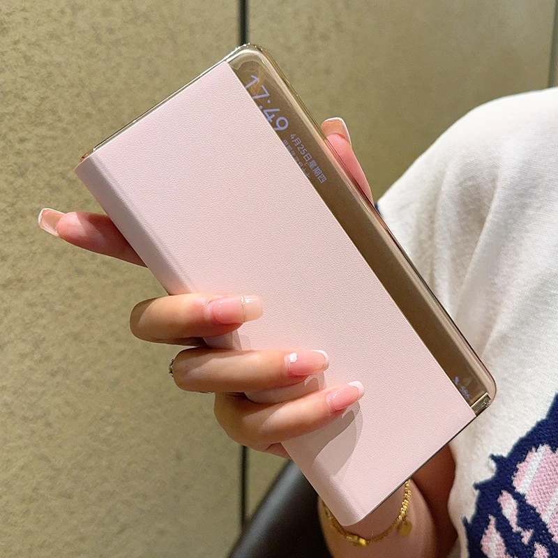 适用华为matex6手机壳多向支架华为matex5翻盖皮套典藏版磁吸智能