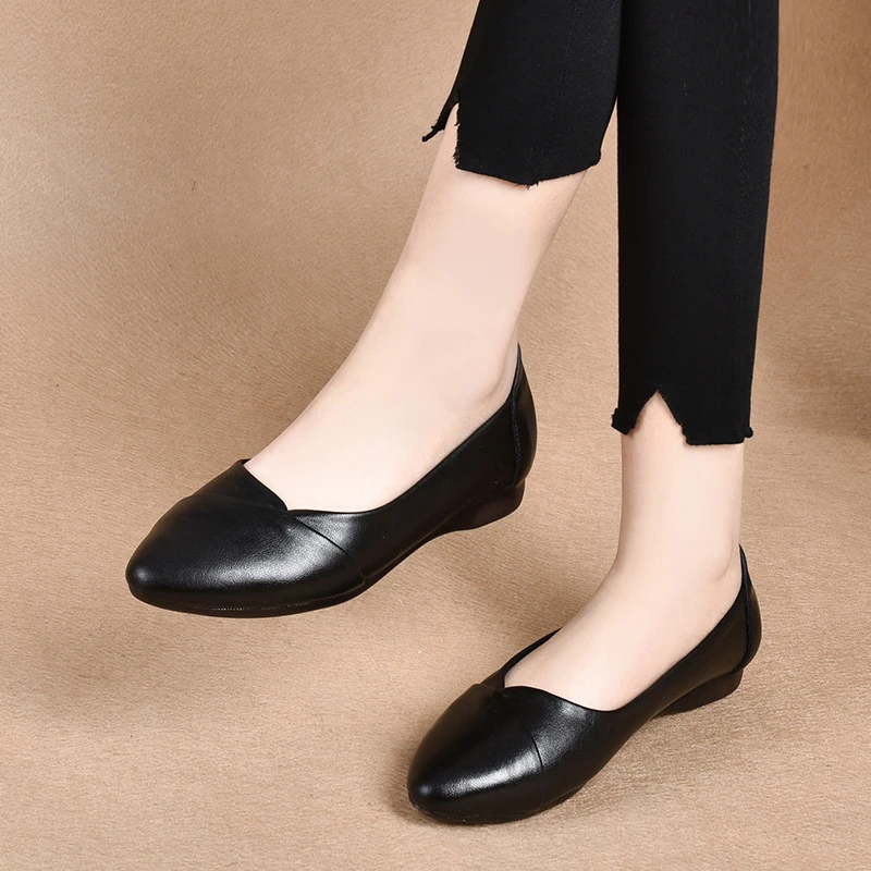 红蜻蜓金典2025款皮鞋女春秋单鞋中跟妈妈鞋防滑软底舒适百搭中年