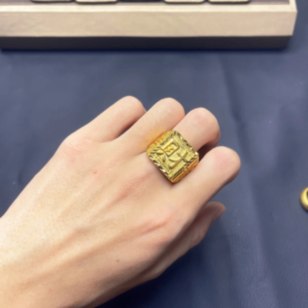 合金戒指 财戒 男士开口时尚霸气不掉色可调节指环戒指