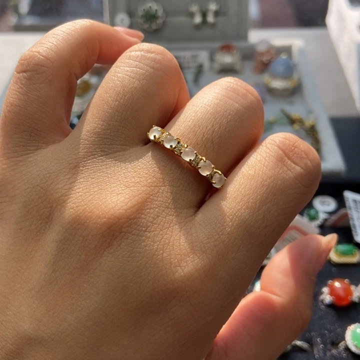 翡翠戒指银S925镶嵌戒指