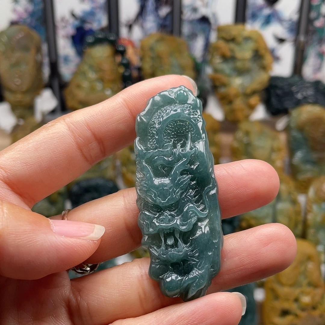 翡翠未镶嵌颈饰天然翡翠a货龙