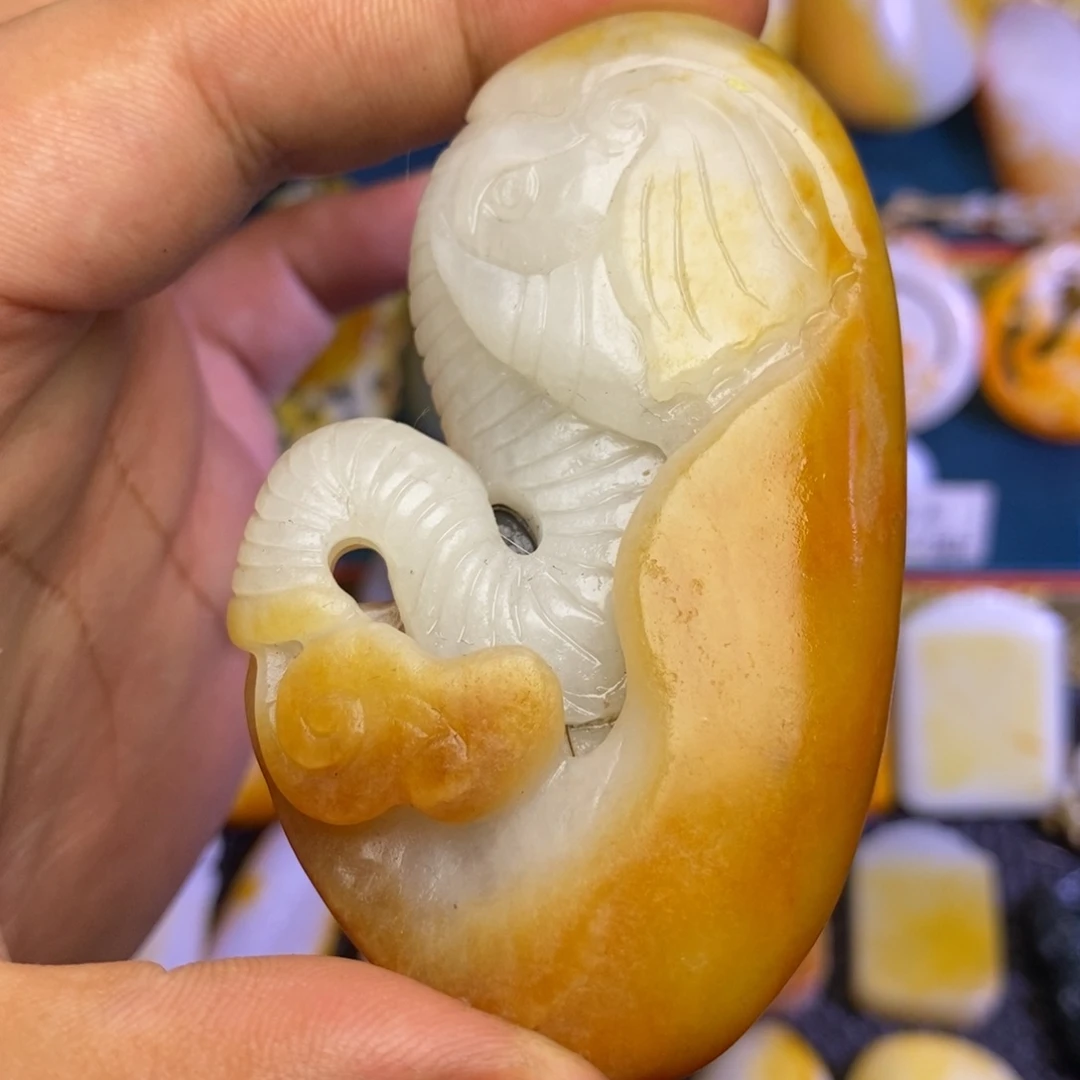 新疆料 封候拜将手把件