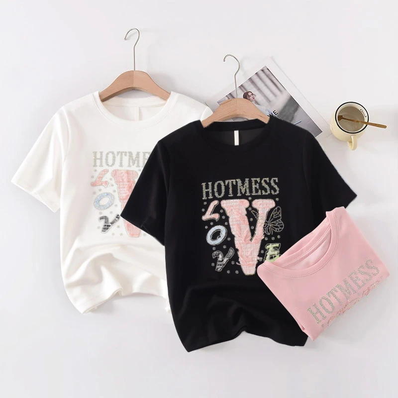 【冰丝星芒T】200g/高支~显瘦~烫印小香风TFYZ