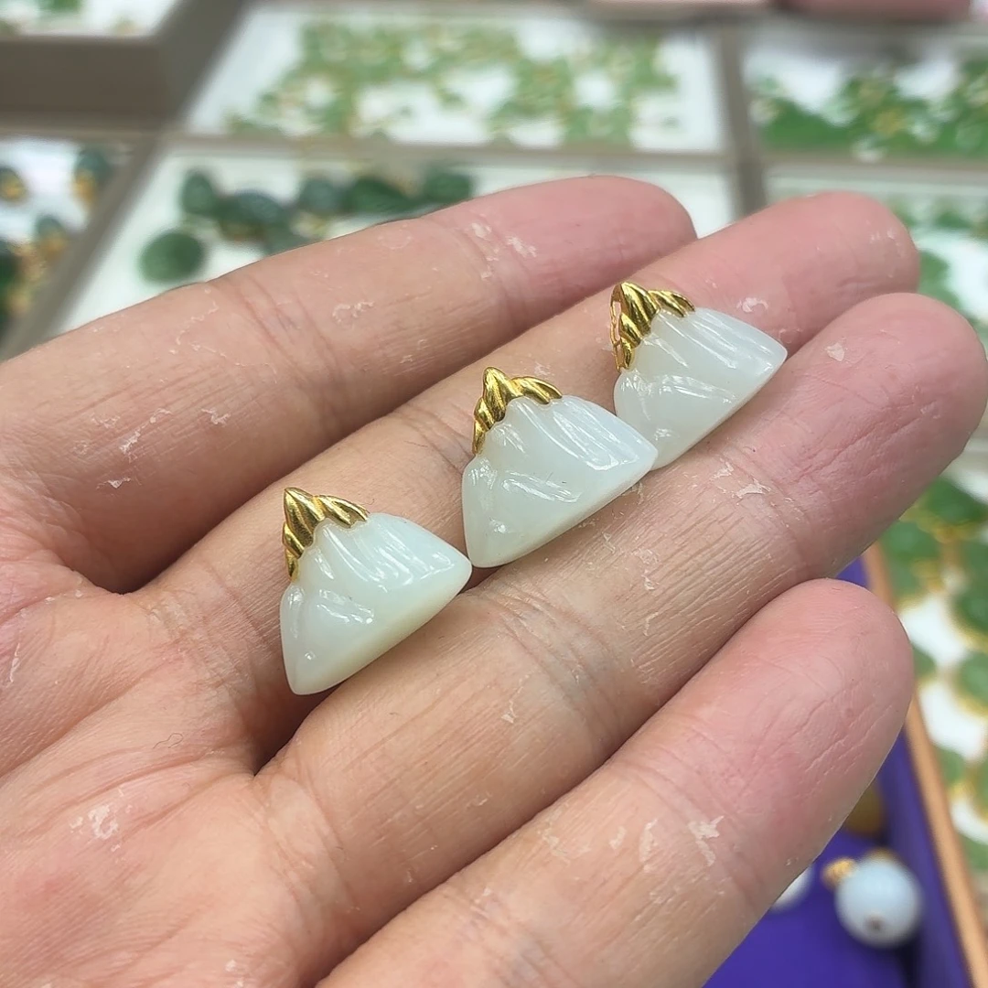 和田玉18K金镶嵌颈饰多样性发货拍一发一