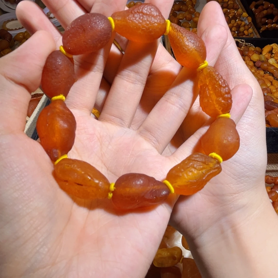品***乐手链琥珀未镶嵌蜜蜡海漂手串
