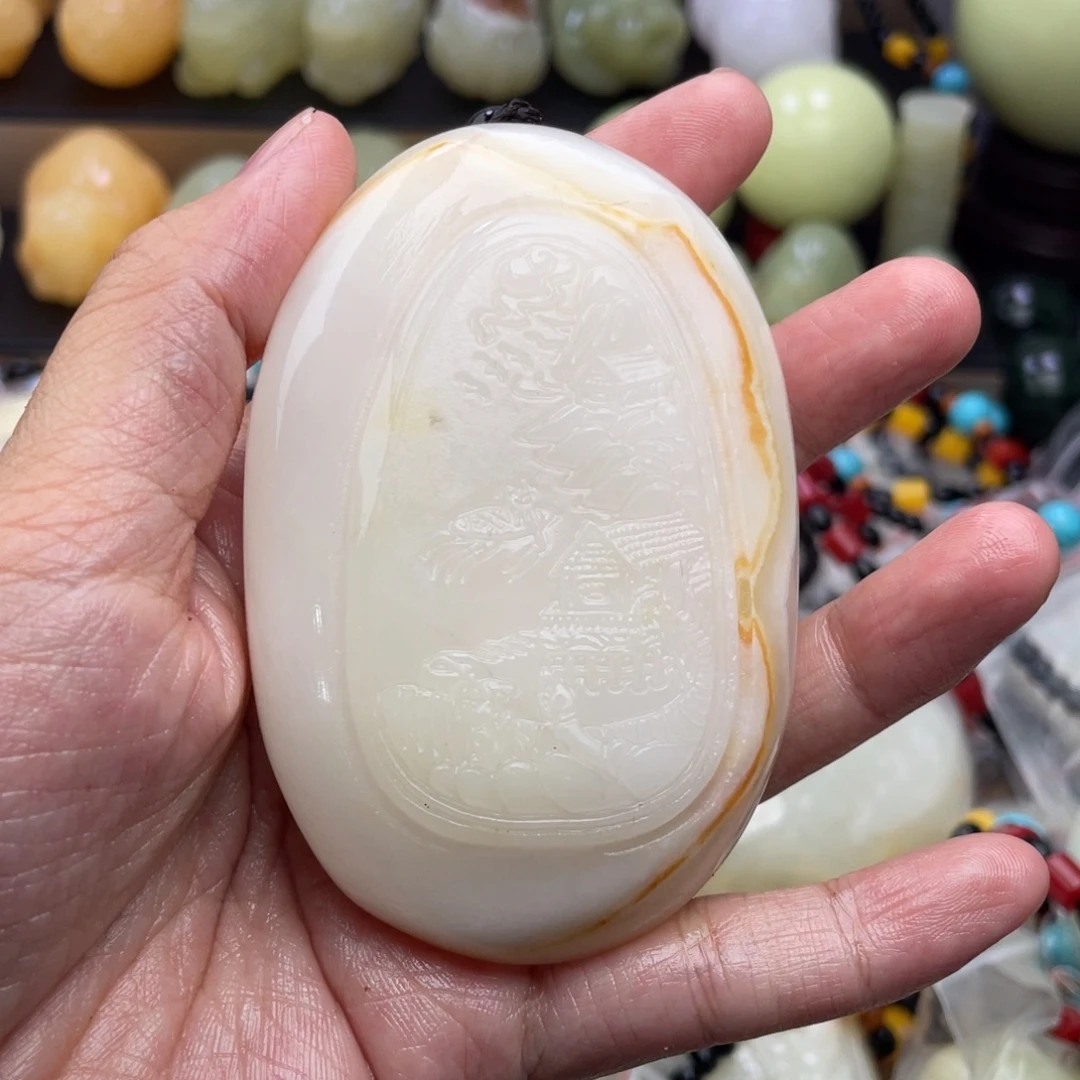 沧***海石材天然古青石手把件
