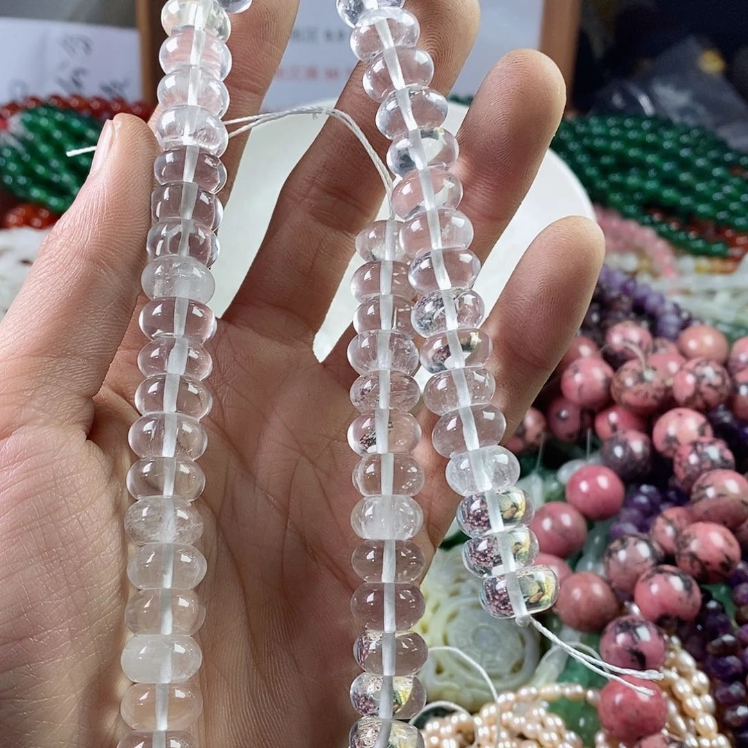 玛瑙/玉髓珠宝半成品合金丽*一条天然12mm水晶隔片A12