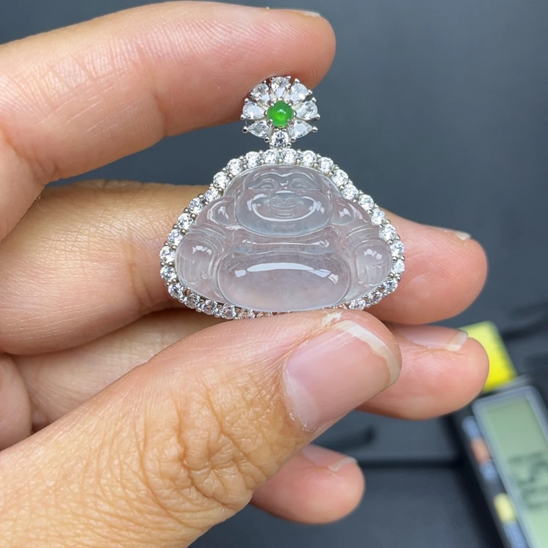 翡翠银S925镶嵌吊坠(不含链)