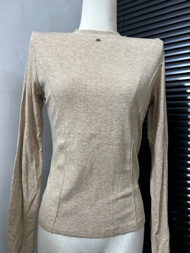 秋冬软糯糯简约基础款圆领T恤打底衫女内搭弹力套头上衣  6120