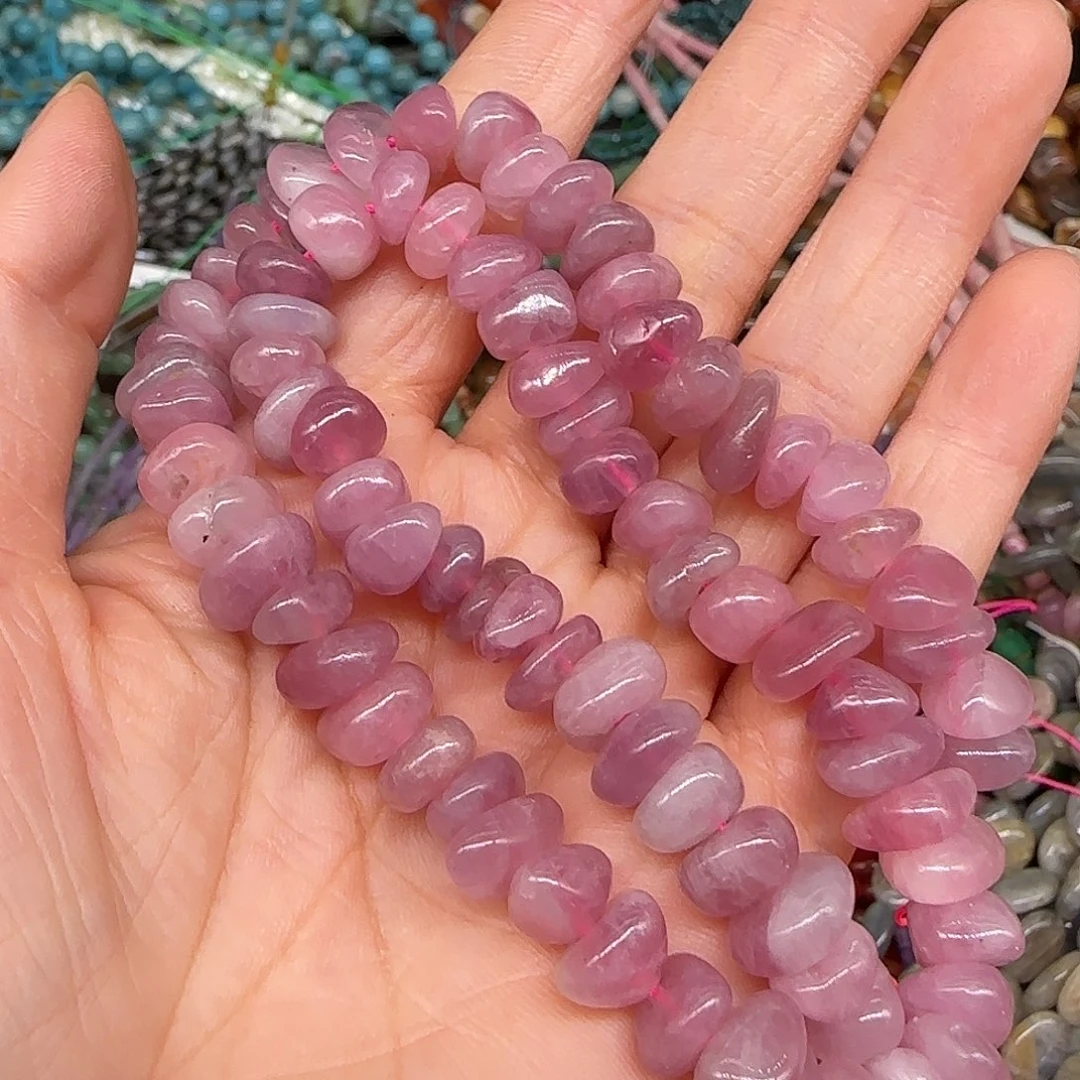 玛瑙/玉髓合金珠宝半成品紫马粉8-10mm一条