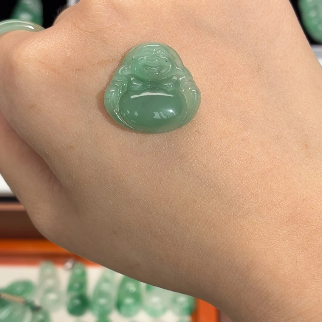 石英质玉（非洲翠）未镶嵌吊坠(不含链)